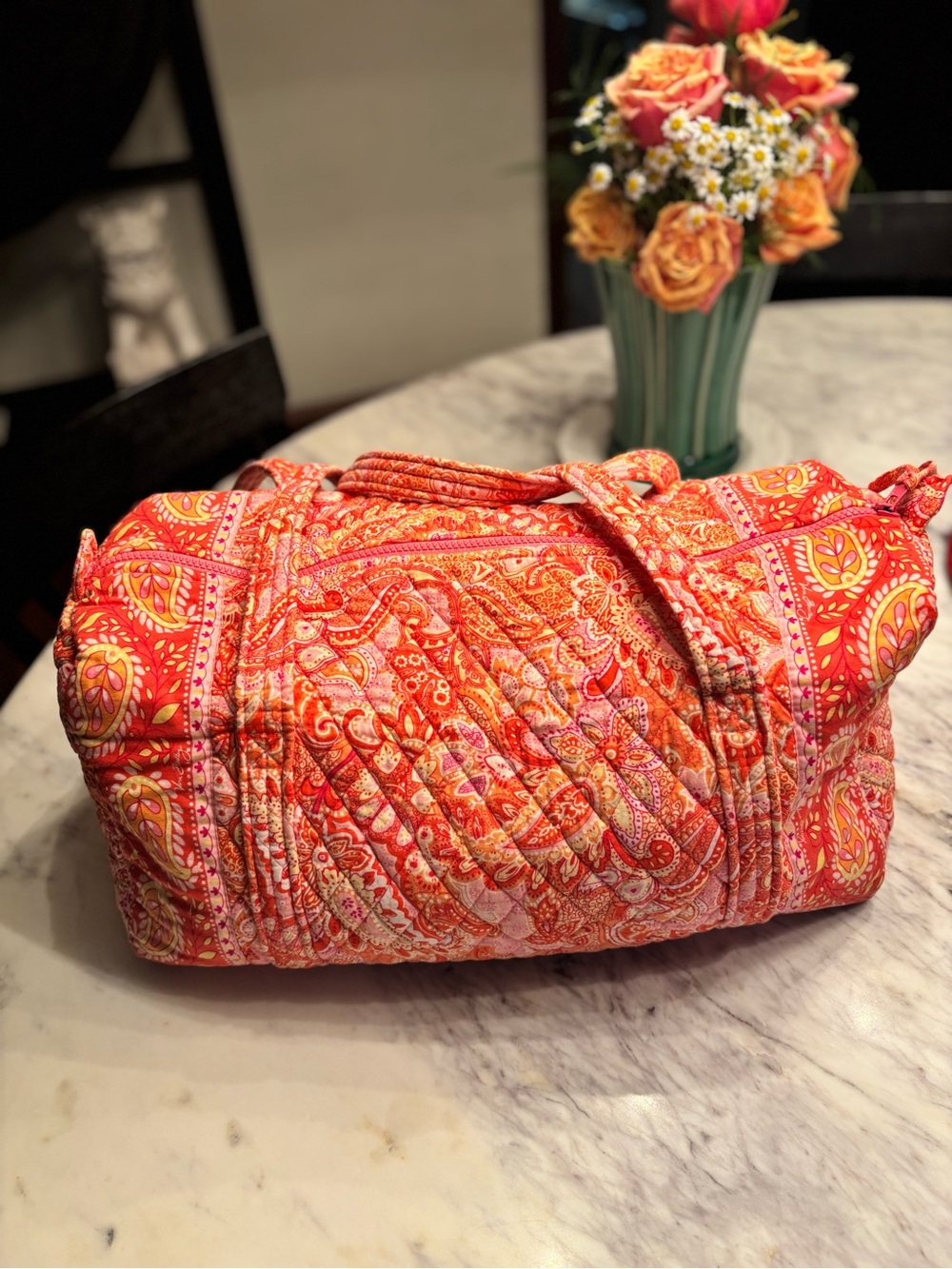Vera Bradley vintage Sherbet medium duffel orange paisley